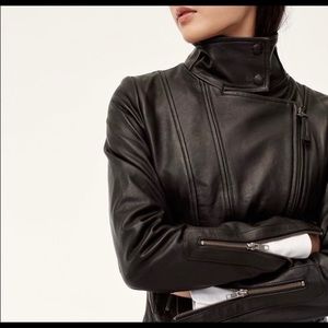 Worn only once - Black leather jacket (Aritzia)